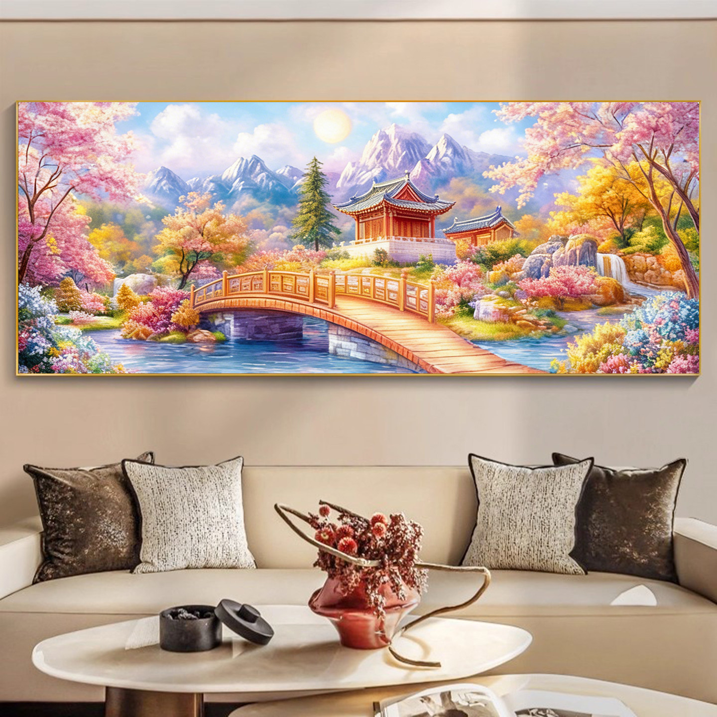 2026新款亭台楼阁风景钻石画满钻治愈风景钻石绣手工diy点贴砖5d