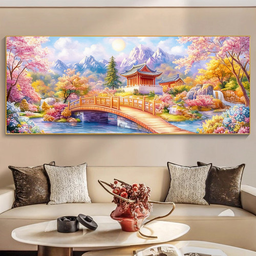 亭台楼阁风景钻石画满钻治愈风景
