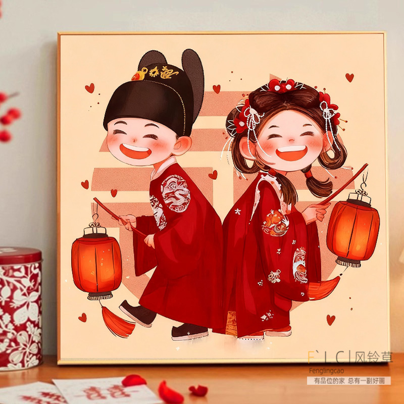 餐厅结婚情侣5d钻石画满钻