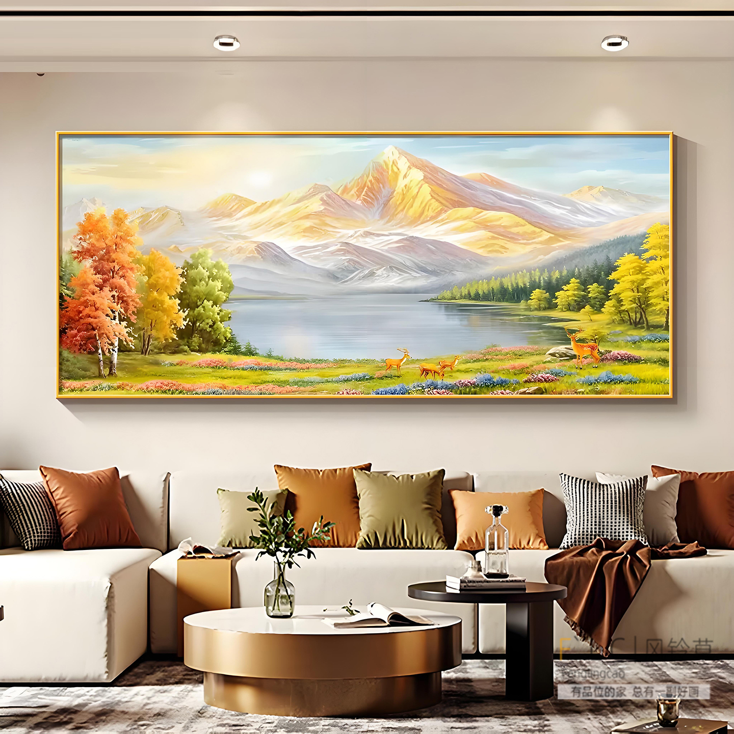 大画聚宝盆5d钻石画风景满钻