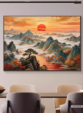 餐厅5d钻石画旭日东升满钻2026新款客厅粘钻石贴十字绣招财风景