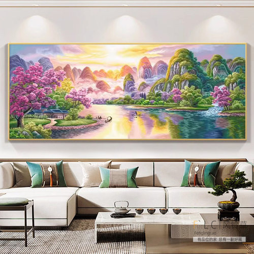 钻石画锦绣山河风景满钻新款