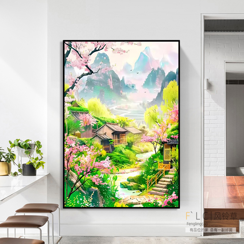 点钻十字绣钻石绣卧室山水风景