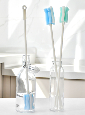 长柄杯刷洗杯子神器加长海绵清洁刷细口花瓶刷洗小口瓶子专用刷子