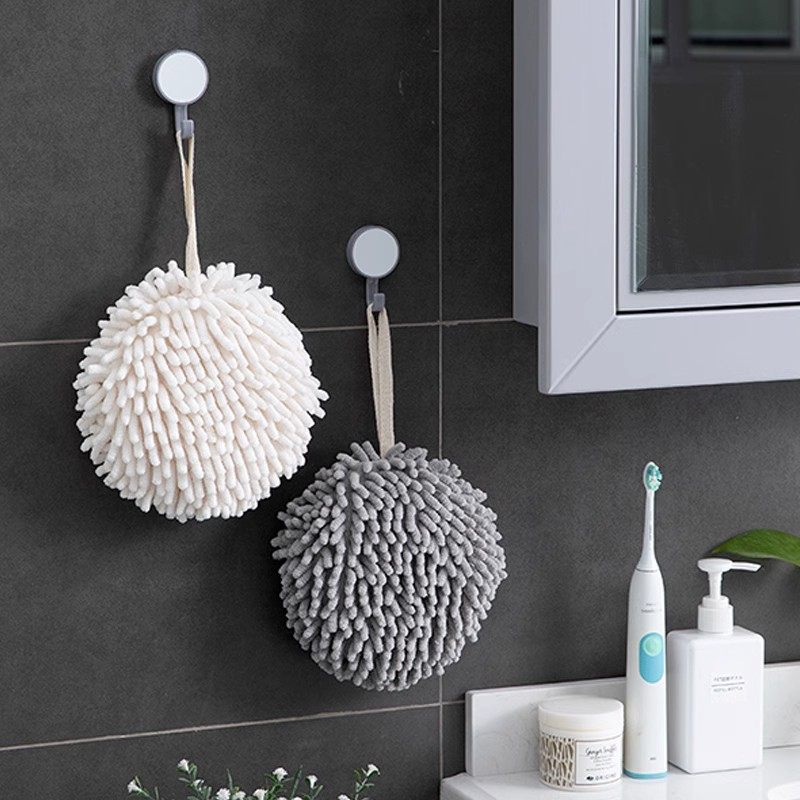 日式雪尼尔擦手球挂式擦手巾厨房加厚吸水速干毛巾卫生间可爱抹布,家庭/个人清洁工具,厨房擦手巾,淘宝优惠券,粉丝福利购,淘宝优惠卷