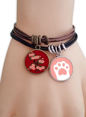 日本花朵猫咪礼品原创设计风手链