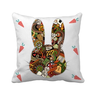 赌场酒吧游戏骰子图案兔子方形抱枕靠枕沙发靠垫双面含芯礼物定制