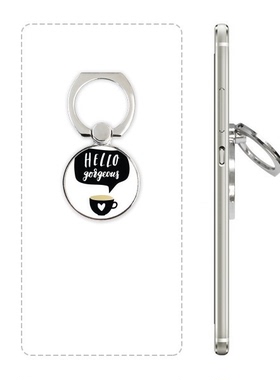 美好你好英文手写艺术手机支架指环多功能黏贴懒人桌面支撑礼品定