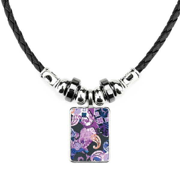 紫色抽象花纹饰品合金吊坠