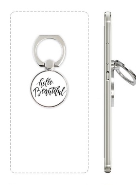 你好美好英文手写艺术手机支架指环多功能黏贴懒人桌面支撑礼品定