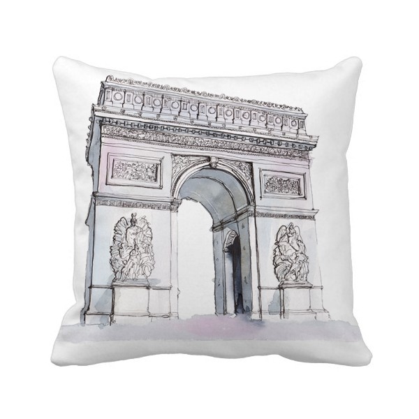 法国巴黎沙发靠垫礼物方形抱枕