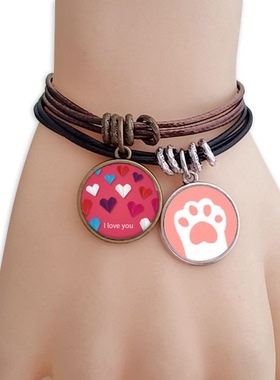 几何抽象纹样猫咪原创设计风手链