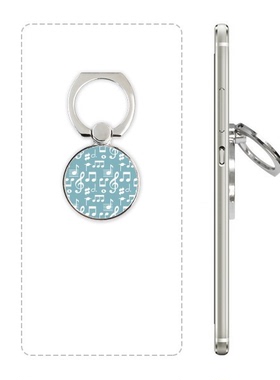 灰蓝白色小节音乐音符手机支架指环多功能黏贴懒人桌面支撑礼品定