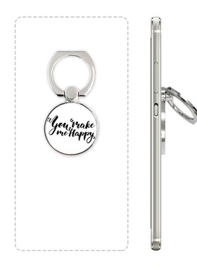 你给我快乐英文艺术字手机支架指环多功能黏贴懒人桌面支撑礼品定