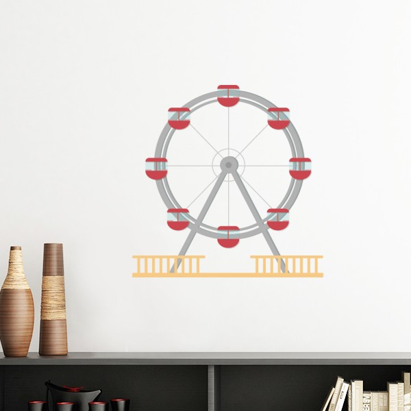游乐园彩色摩天轮图案墙贴壁纸房间贴花海报不干胶车贴室内装饰,个性定制/设计服务/DIY,贴纸/名字条,淘宝优惠券,粉丝福利购,淘宝优惠卷