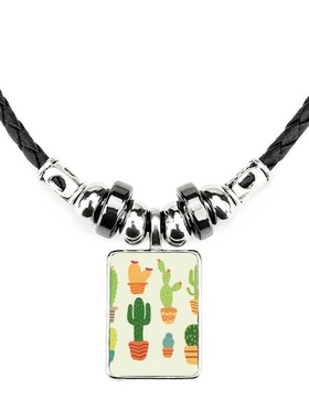 仙人掌多肉植物饰品合金吊坠