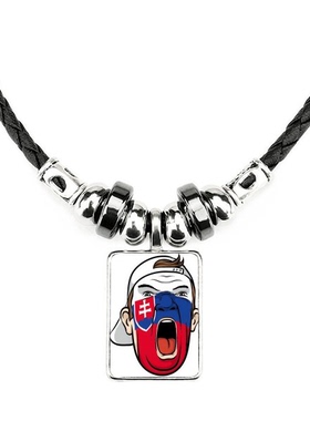 斯洛伐克国旗脸谱饰品合金吊坠
