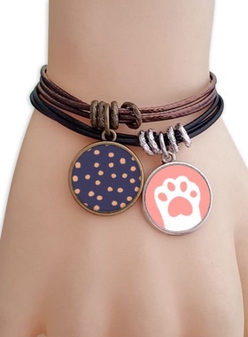 抽象花卉猫咪礼品原创设计风手链