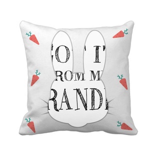 爷爷给我的礼物英文兔子方形抱枕靠枕沙发靠垫双面含芯礼物定制简