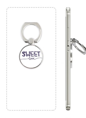 甜蜜的爱英文手写艺术手机支架指环多功能黏贴懒人桌面支撑礼品定