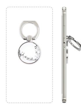 白底飘扬音乐五线谱手机支架指环多功能黏贴懒人桌面支撑礼品定制