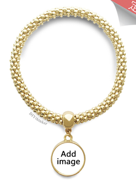 圆形金属吊坠礼品手链来图定制