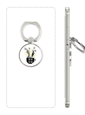 美丽花束英文手写艺术手机支架指环多功能黏贴懒人桌面支撑礼品定