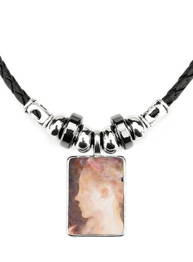 侧面油画风饰品合金吊坠