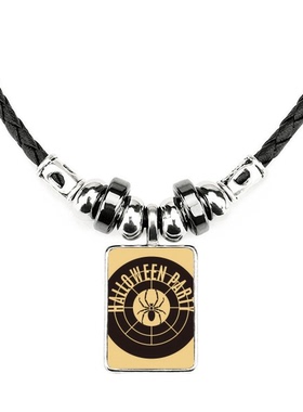 圆形万圣节蜘蛛饰品合金吊坠