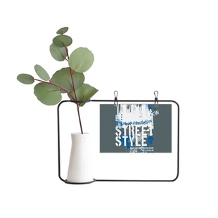 涂鸦街头剪影城市图案金属相框陶瓷花瓶装饰假花仿真花创意卡片in