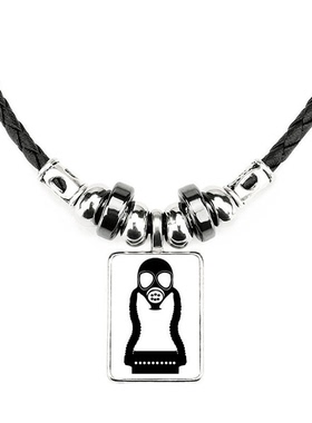 污染防毒面具小反恐精英手工蜡皮绳项链子吊坠饰品合金挂坠男女定