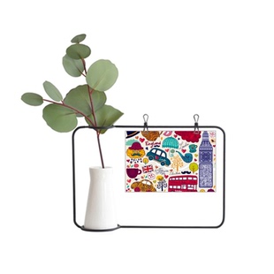 大本钟汽车钟楼英国地标标记金属相框陶瓷花瓶装饰假花仿真花创意