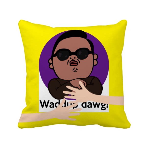 嘻哈音乐热情打招呼兄弟拥抱方形抱枕靠枕沙发靠垫双面含芯礼物定