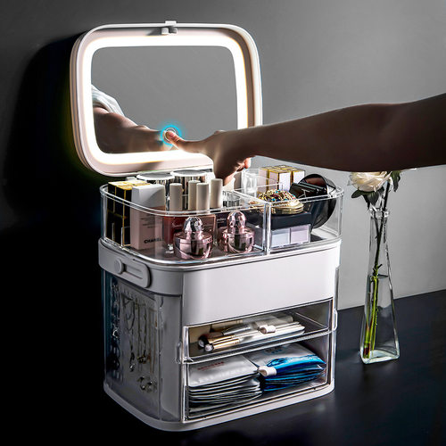 网红化妆品收纳盒防尘护