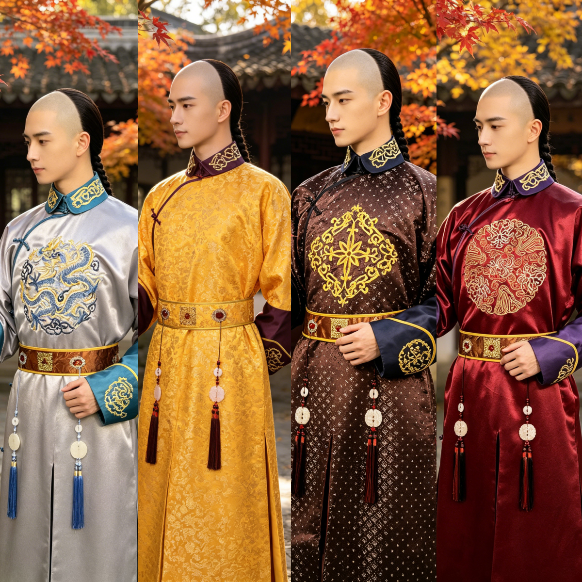 步步惊心同款阿哥服男成人提花织锦缎加刺绣贝勒爷皇子袍古风写真