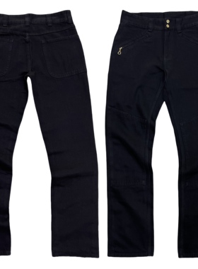 LANGLITZ 同款METALHEART加厚菱形格刺绣摩托骑行裤工装裤牛仔裤