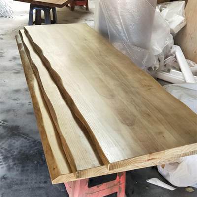 厂货通松木台面原木长方形实木面板加长加厚茶桌diy桌面板厚大板