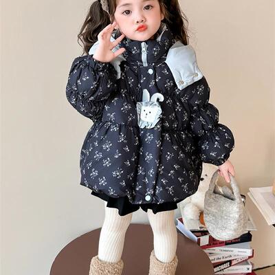 女童白鸭绒羽绒服冬季2025新款韩版儿童加厚保暖外套宝宝冬装棉服