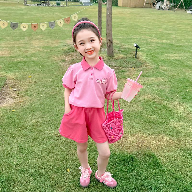 女宝宝美乐蒂polo短袖套装夏季2026新款小女孩休闲短裙裤两件套潮