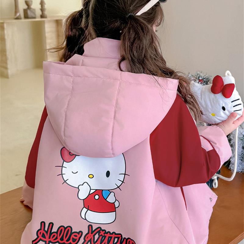 女童冲锋衣外套秋冬2025新款儿童洋气宝宝冬季加厚保暖冬装风衣潮