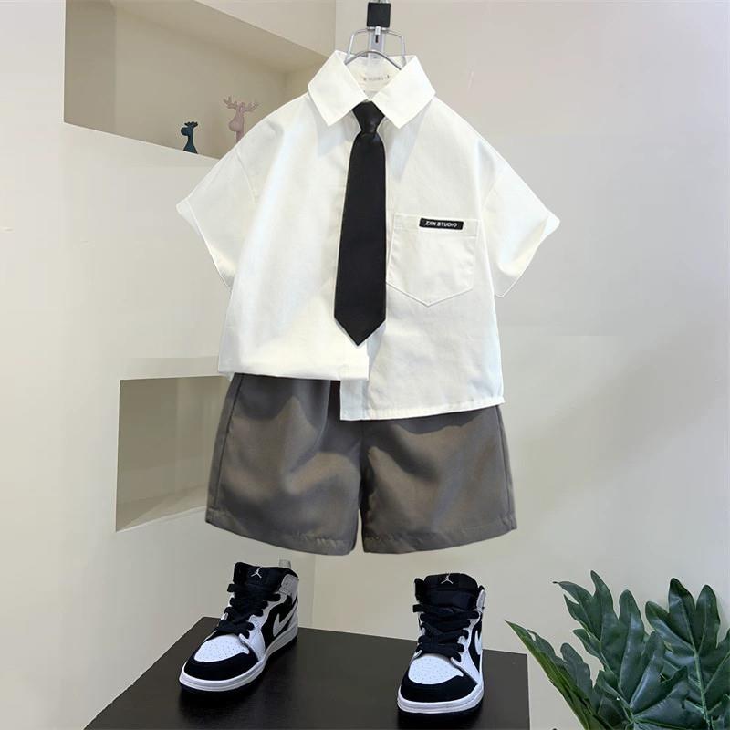 六一儿童演出服花童男童礼服夏装套装毕业主持周岁西装夏季幼儿园