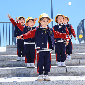 幼儿园春秋款园服班服秋季套装韩版小学生校服学院风演出服三件套