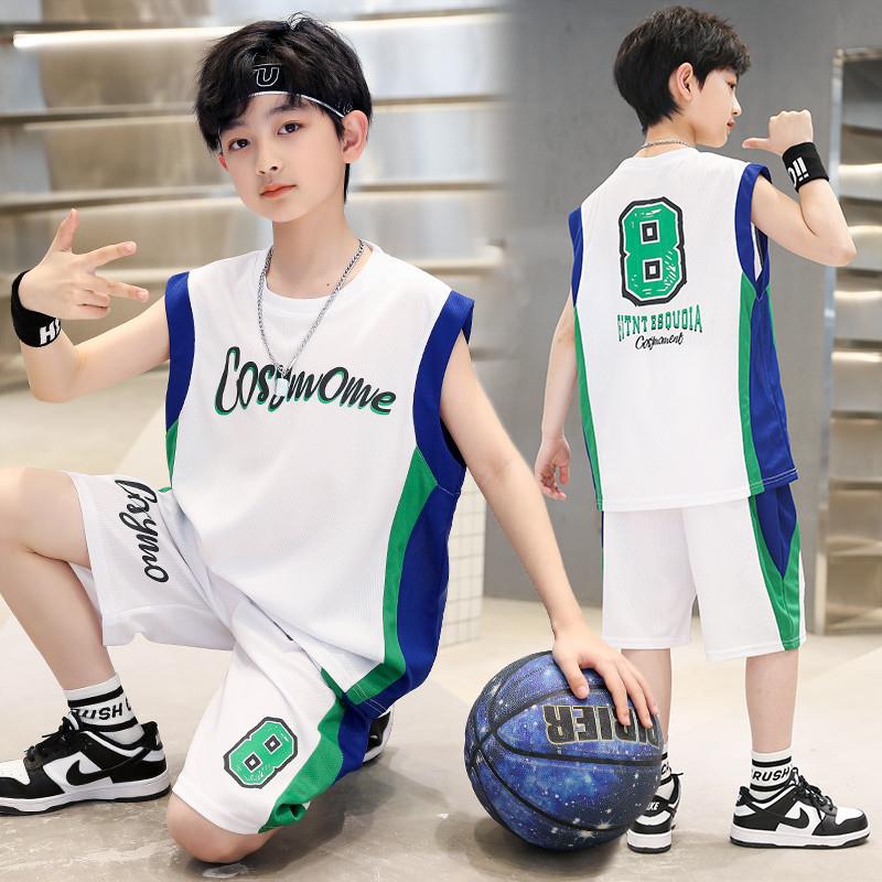 男童篮球服速干套装儿童无袖夏季背心男孩帅气夏装中大童运动球衣