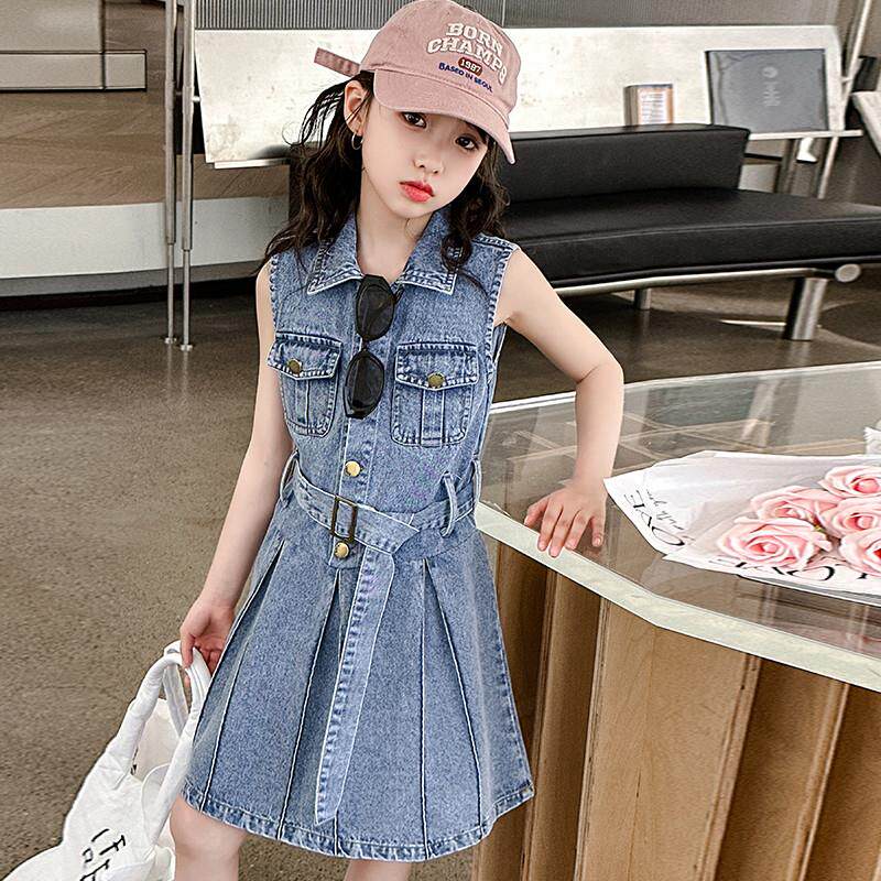 女童牛仔连衣裙2026新款儿童无袖公主裙时髦夏季小孩网红裙子洋气