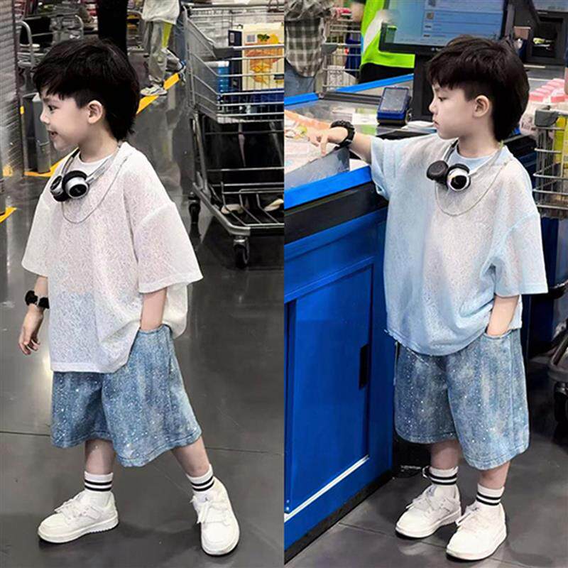 男童夏套装2026新款儿童夏季帅气时髦衣服轻薄短袖短裤小男孩童装