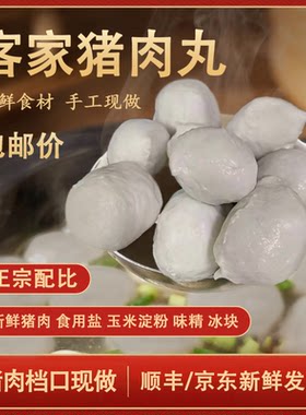 客家猪肉丸【猪肉档口】新鲜现做 正宗广东梅州特产纯手工肉圆子