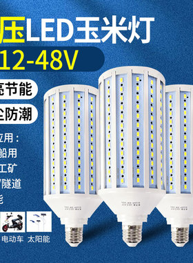 低压led灯泡12V玉米灯24V地摊灯36V电瓶直流太阳能DC路灯超亮照明