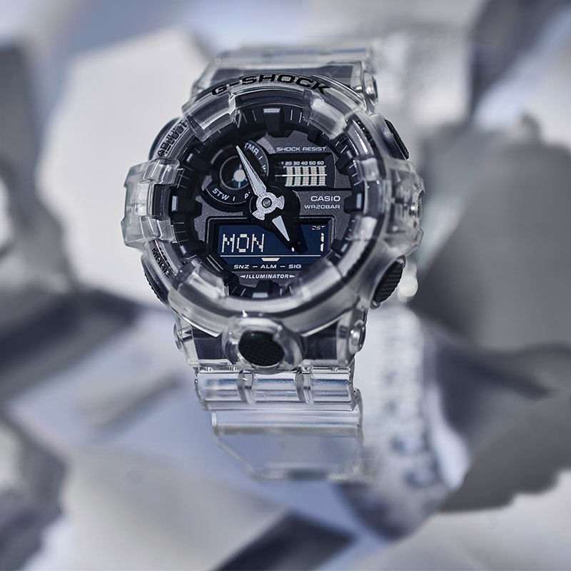 casio卡西欧手表男女g-shock冰韧系列透明防水运动手表学生男表