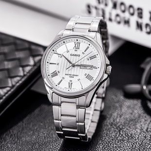 1384D 石英手表MTP 防水男士 Casio卡西欧手表男表商务休闲时尚