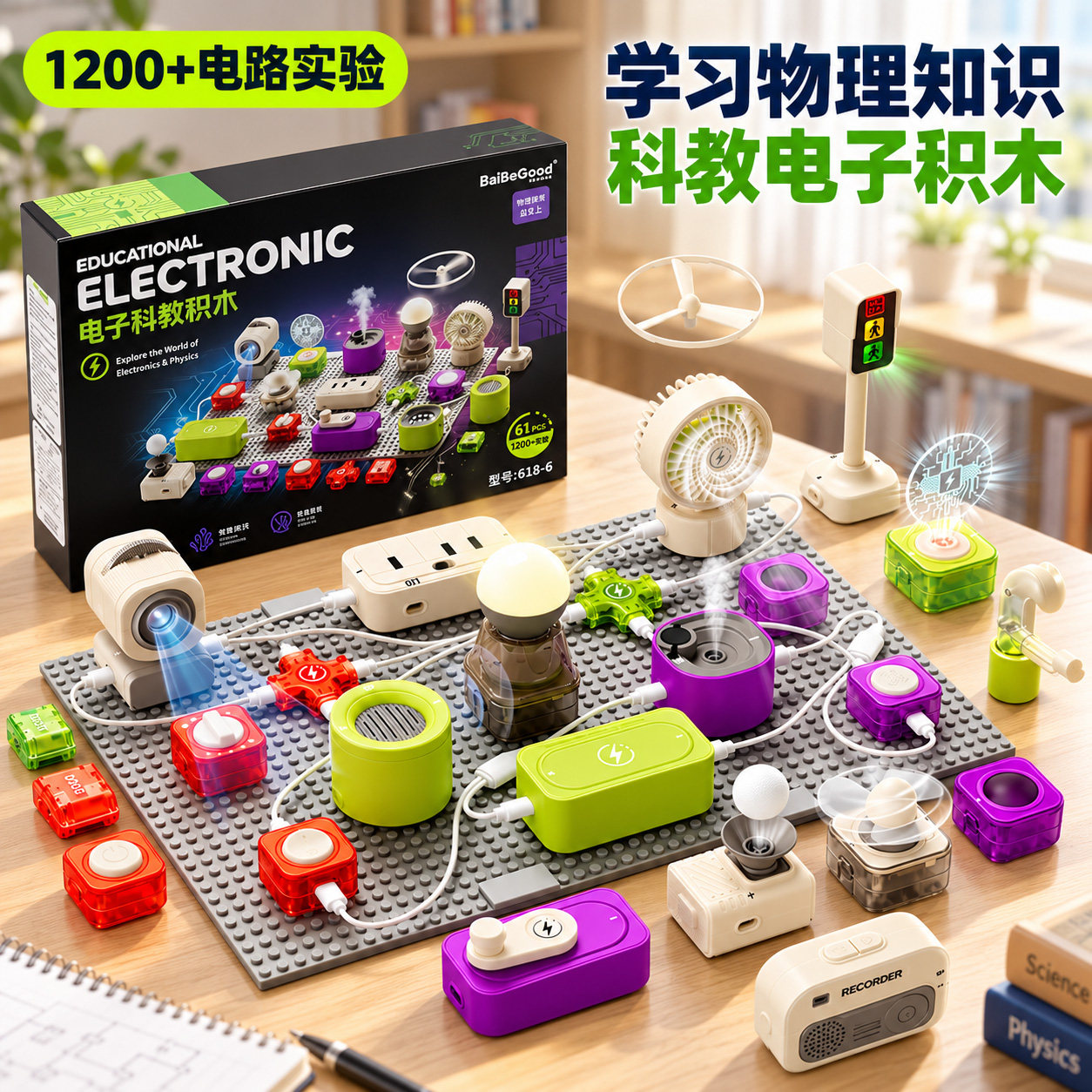 电路积木儿童科教玩具小学生电路实验套装男孩物理6-12岁生日礼物